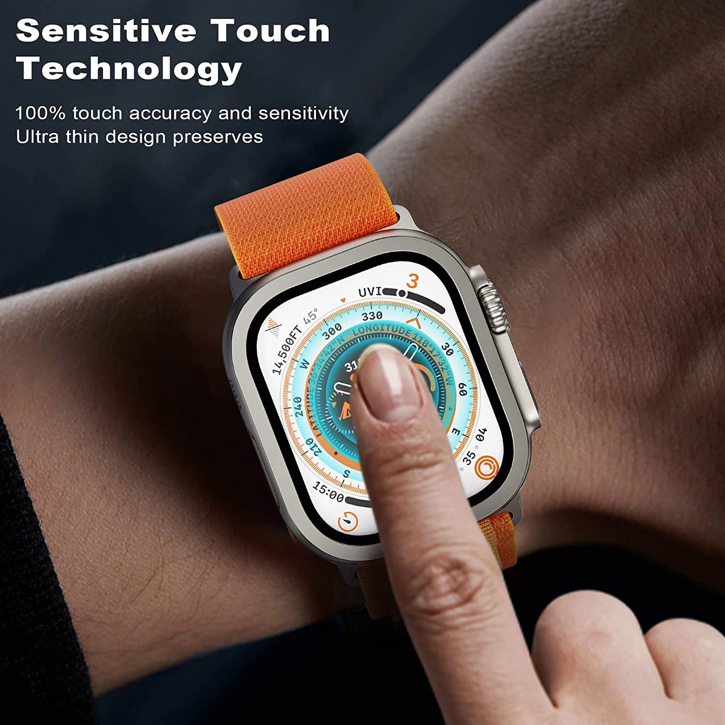 WSKEN Apple Watch Ultra Screen Protector Protective Glass Film for iwatch Ultra 2 Pack,Original