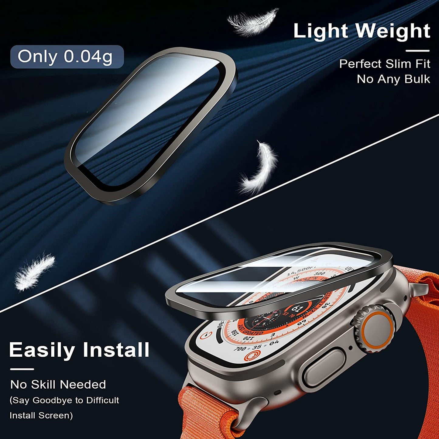 WSKEN Apple Watch Ultra Screen Protector Protective Glass Film for iwatch Ultra 2 Pack,Original
